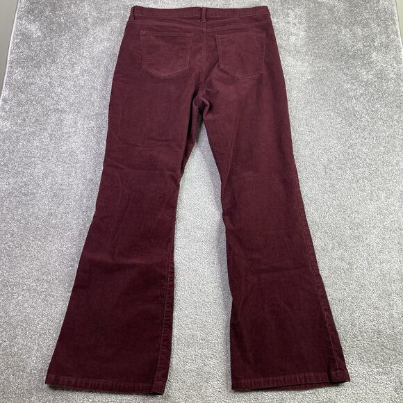 Gap Pants Women’s 14 Cherry Red 70’s Flare High Rise Corduroy Holiday Preppy - Picture 3 of 11